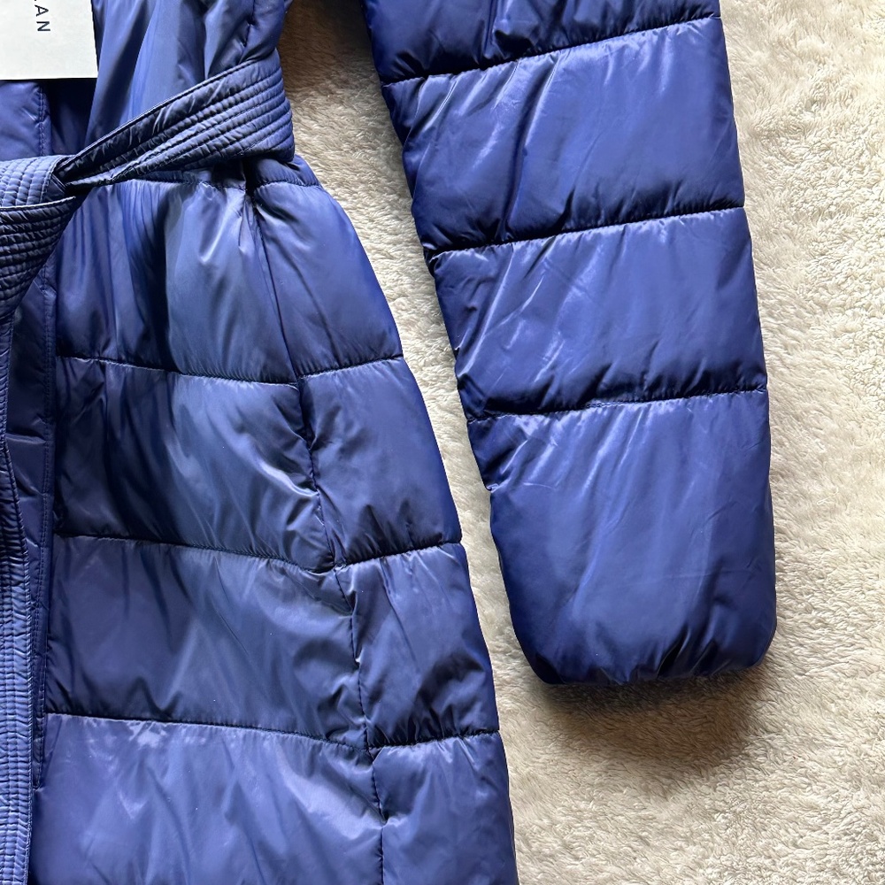 Cole Haan Signature Lightweight Puffer Coat Navy Blue Size Small - Picture 3 of 6
